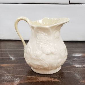 Vintage Belleek Irish Porcelain Raised Ivy Detail Creamer